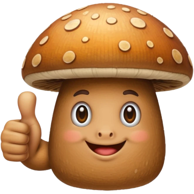 Mushroom giving thumbs up emoji
