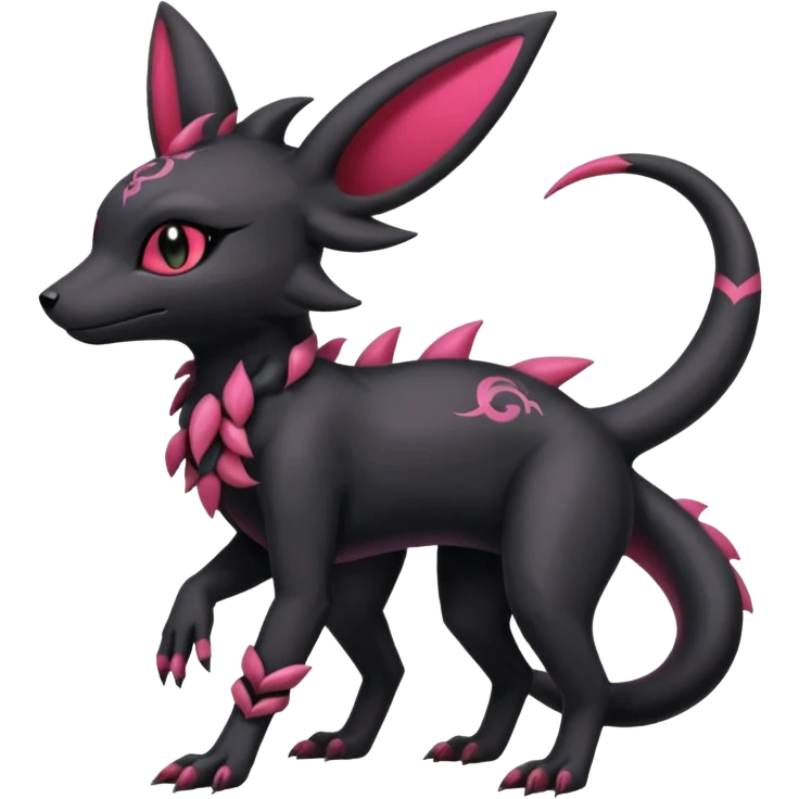 Shiny Dark Edgy Gothic Gloomy Futuristic Salandit-Umbreon-Shaymin-Delcatty-Hybrid (Full body) emoji