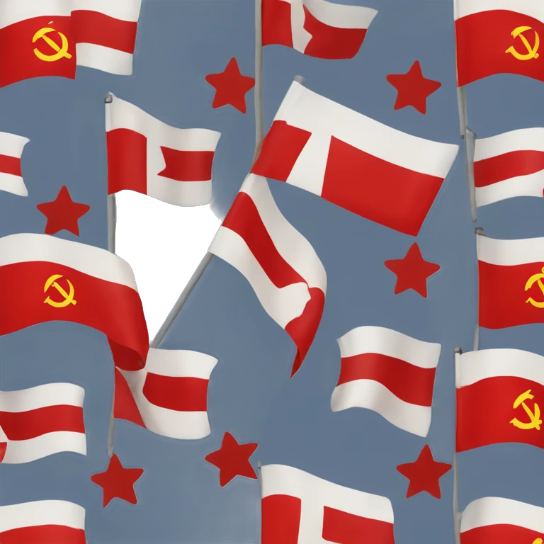 Flag of the union of soviet socialist republics in the style of a apple flag emoji emoji