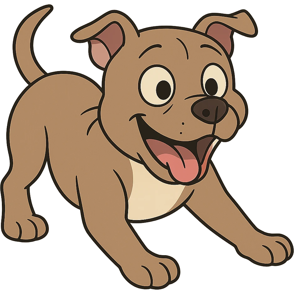 puppy pitbull playing, cartoon style, white background emoji