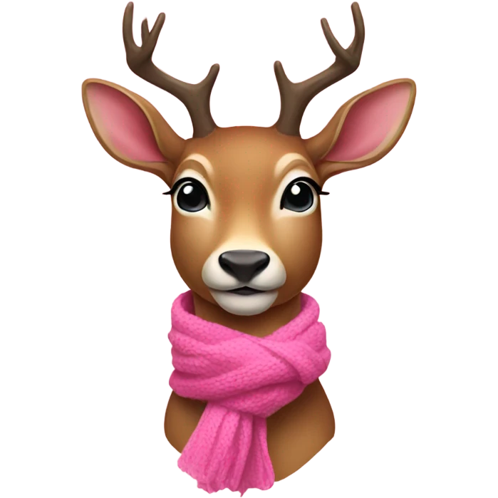 deer with pink scarf emoji