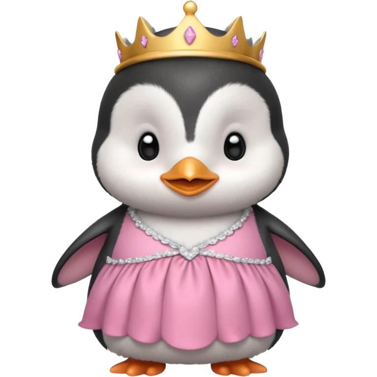 Baby princess penguin with pink dress  emoji
