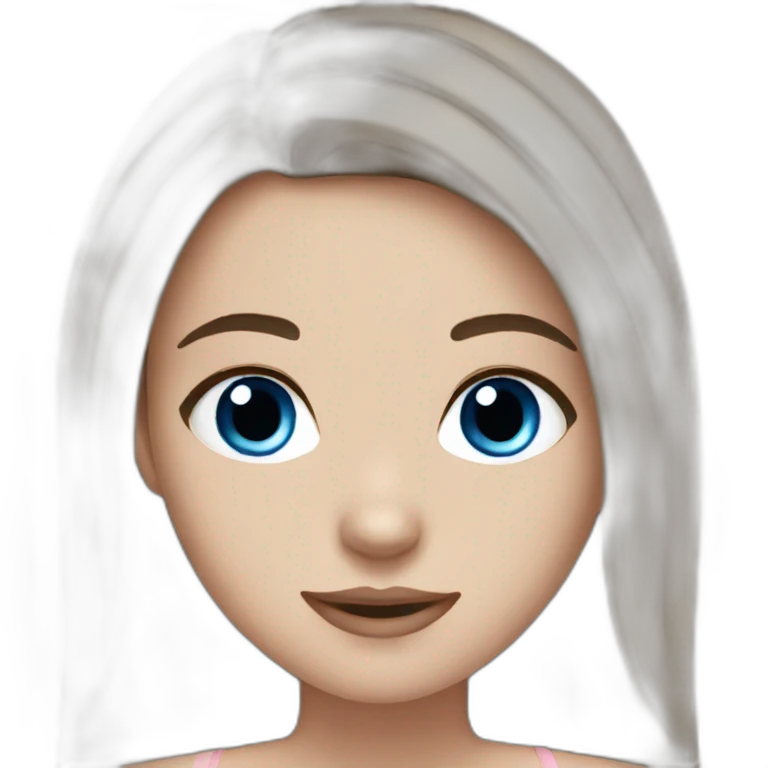 white girl brown hair blue eyes emoji