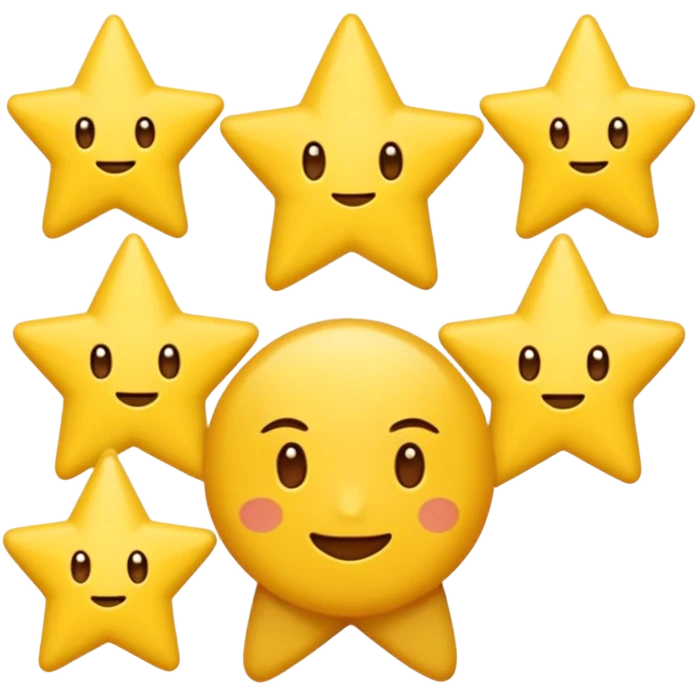 Centang berwarna putih berada di dalam bintang warma kuning sudutnya sepuluh emoji