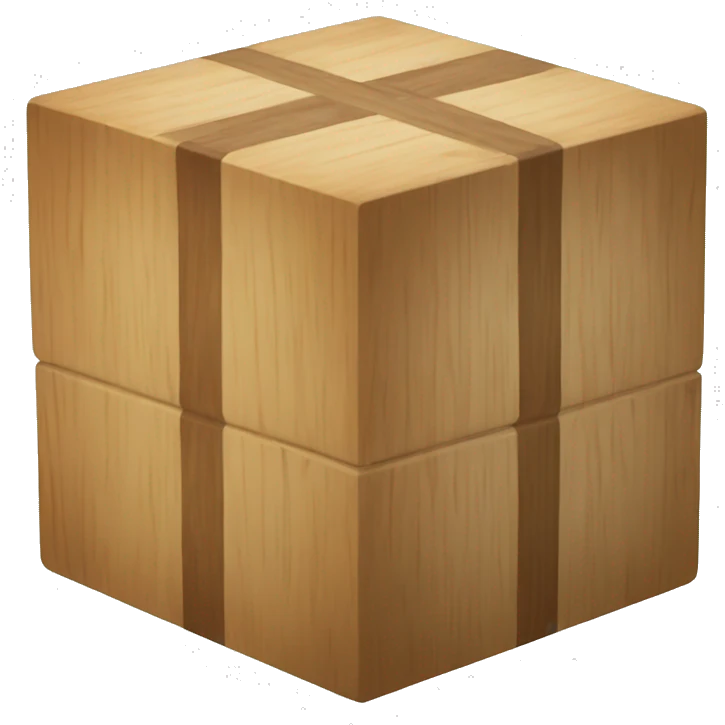 Wooden cube flat  emoji