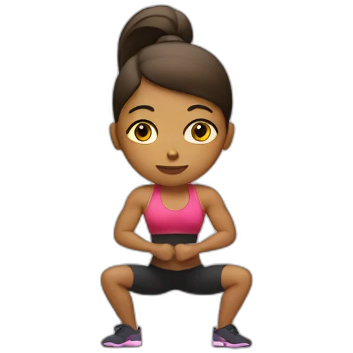 a sad female fitness trainer weightlifting emoji