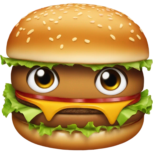 Burger with girly eyes  emoji