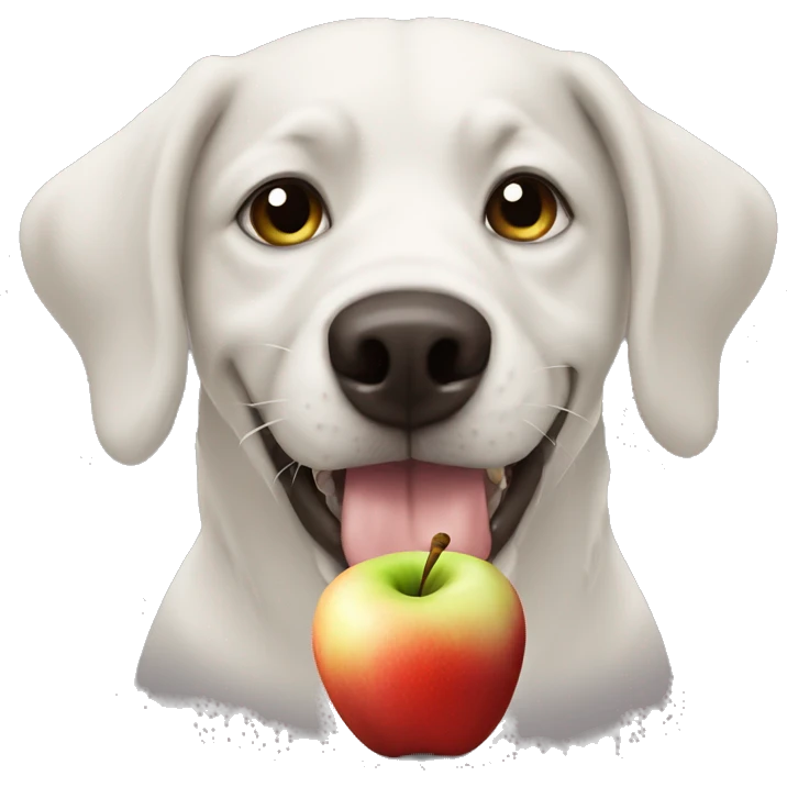 Dog eat apple ￼ emoji