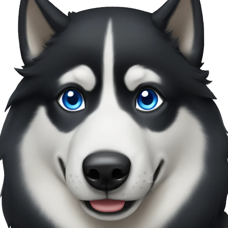 All black husky/shepard with blue eyes  emoji