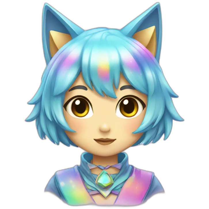 prismatic neko girl emoji