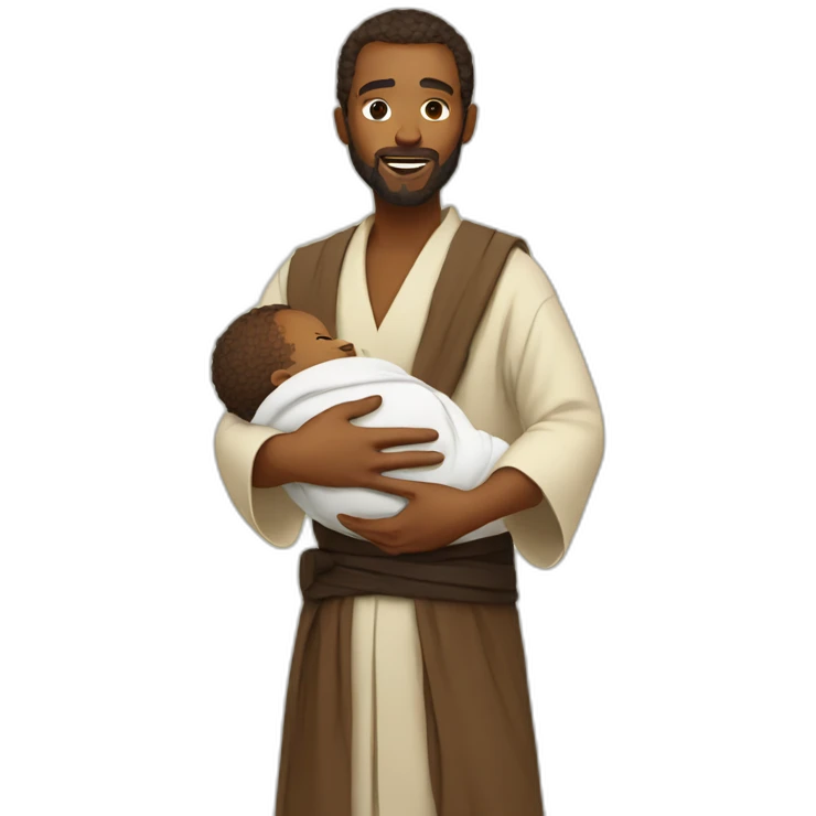 Jedi carrying a baby  emoji