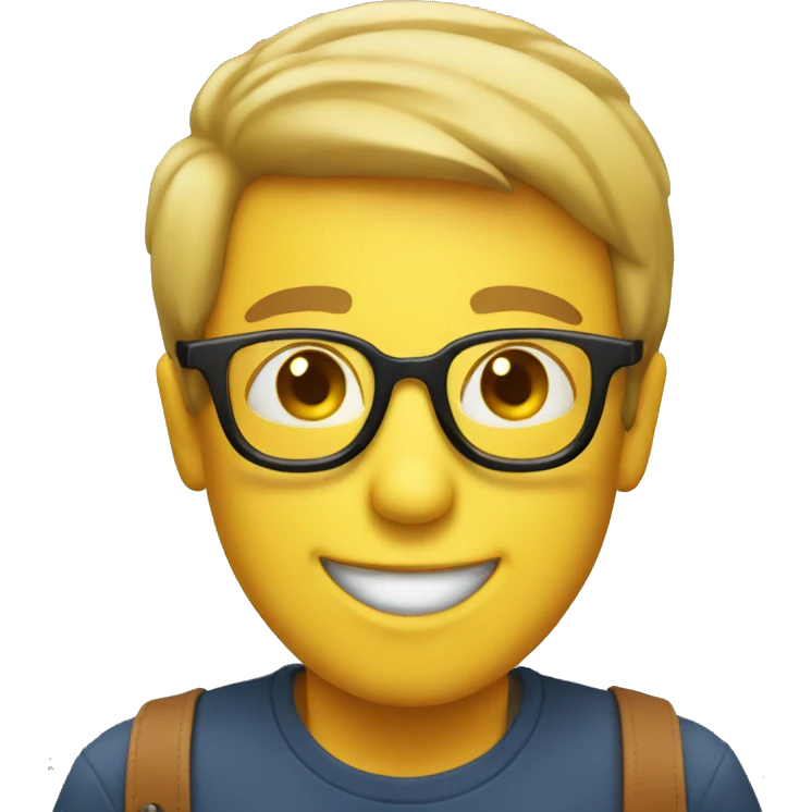 Happy with glasses emoji