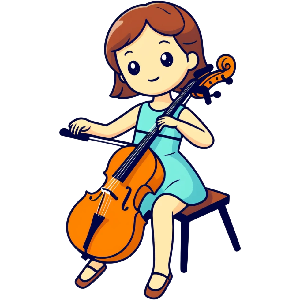 girl playing cello emoji