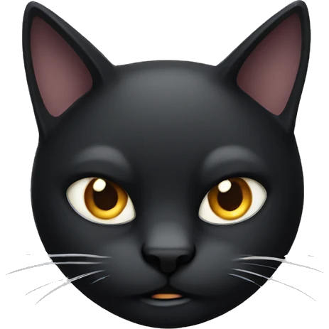 angry male black cat with white whiskers emoji