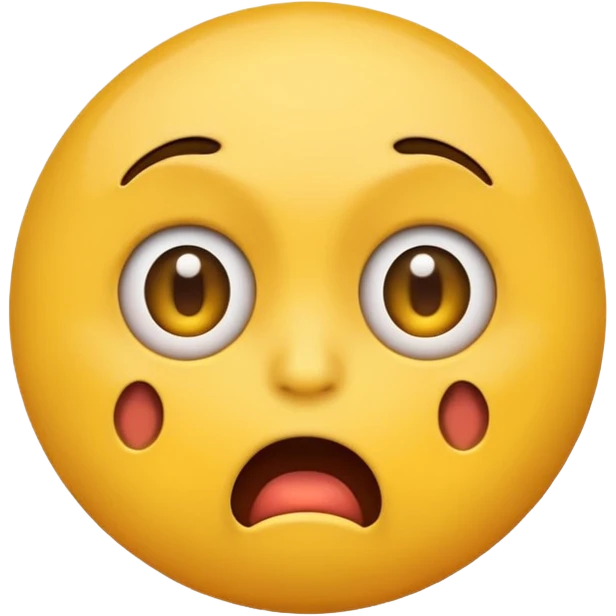 Traditional emoji face looking horrified but disgusted  emoji