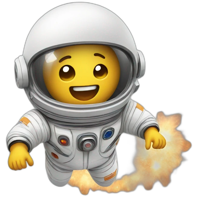 Cute exploding astronaut emoji