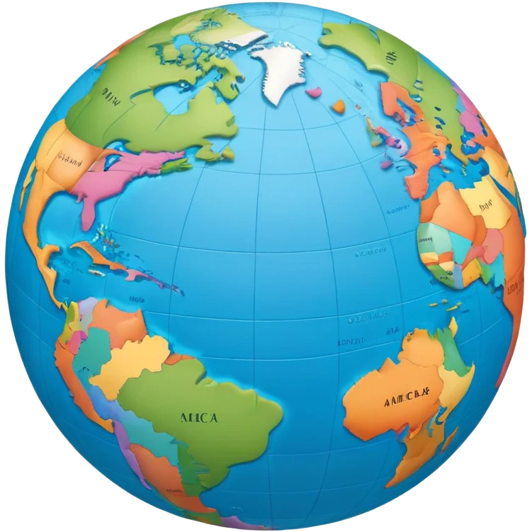 A world globe showing continents and oceans, focused on Americas emoji