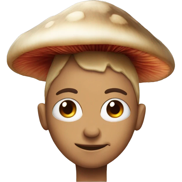 face with a mushroom instead of hair emoji