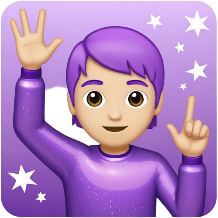 Glitter Purple and Cian hangloose emoji