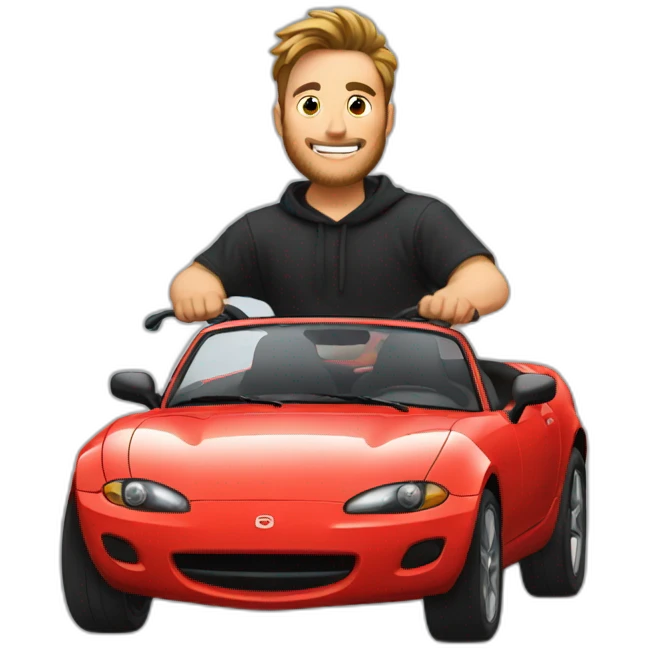 Mr beast riding a miata emoji