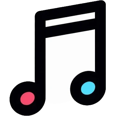 single musical note on white circle emoji