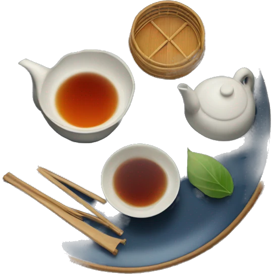 chinese tray with tea emoji