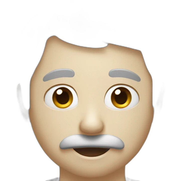 Chat blanc avec une tache grise sur le visage emoji