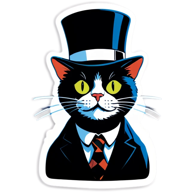 Cat wearing charlie chaplain hat  emoji