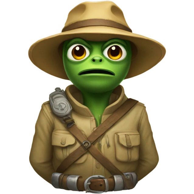 Pepe as a tomb explorer emoji