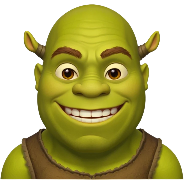 Create a Shrek emoji for a teams chat but make it more original style to the movie emoji