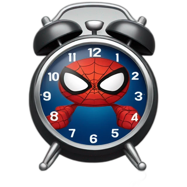 Spiderman alarm clock emoji
