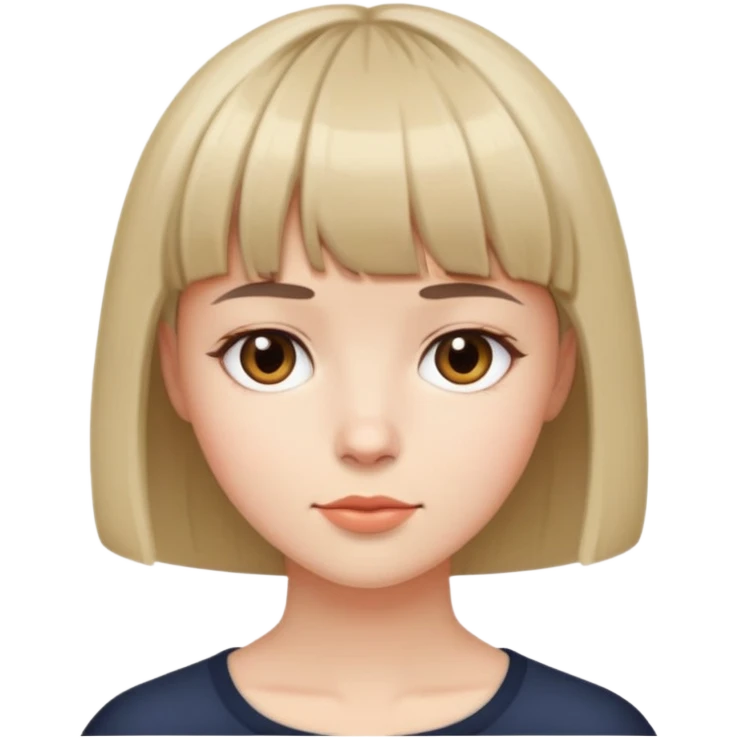 Short hair with bangs emoji