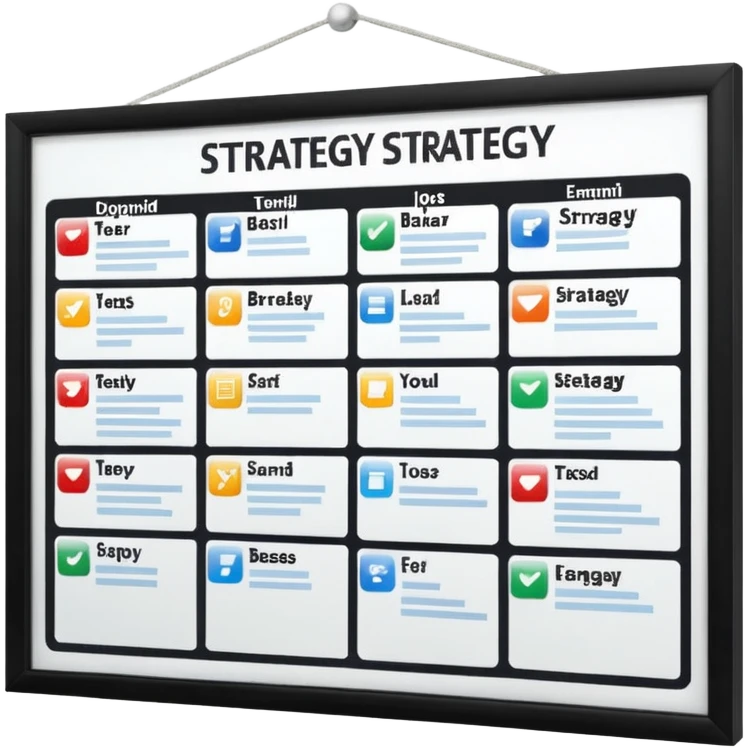 business strategy bord white emoji