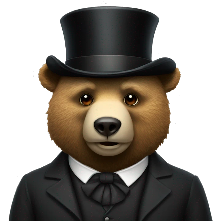 Bear in a top hat emoji