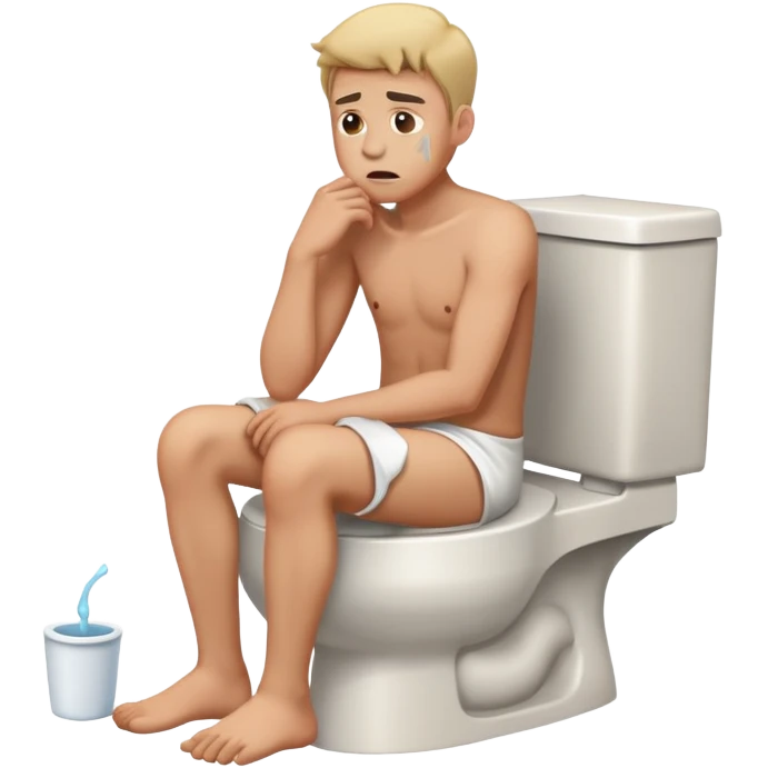 Constipated man on the toilet  emoji