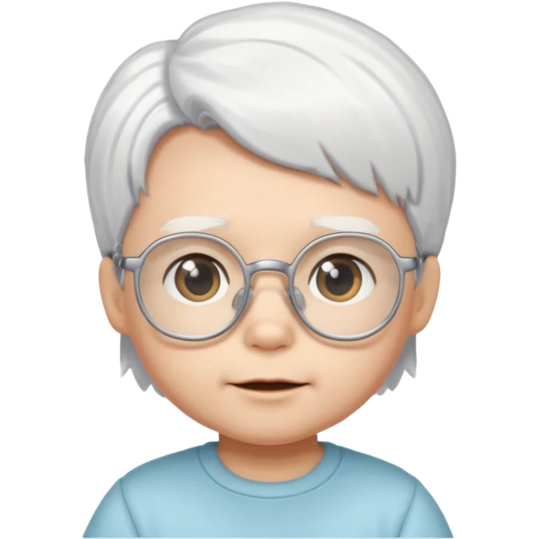 white haired little baby with glassess emoji