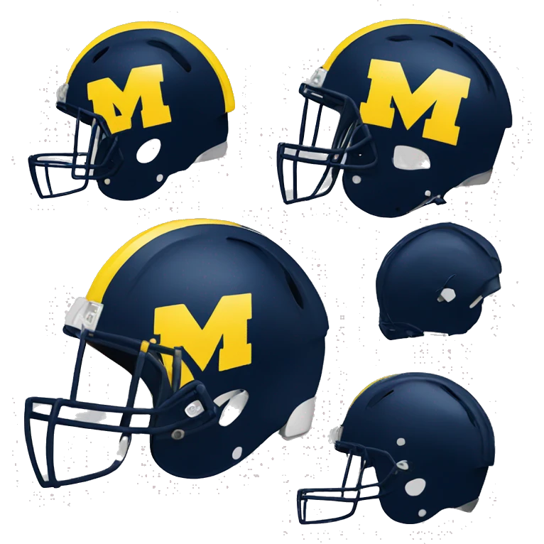 University of Michigan football helmet in trash emoji