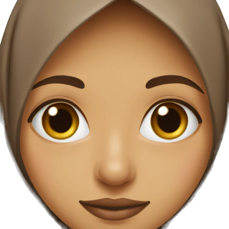 Brown Hijabi with mole on left side by lip emoji