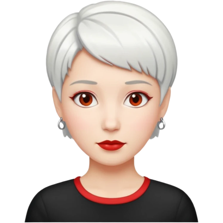 Devil woman in red with short white hairstyle emoji