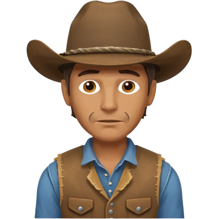 hatless cowboy emoji