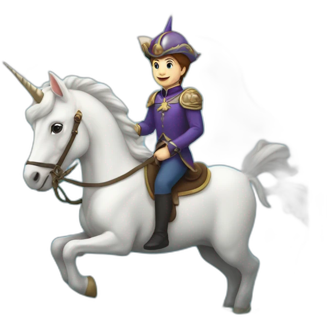 Licorne sur dauphin emoji