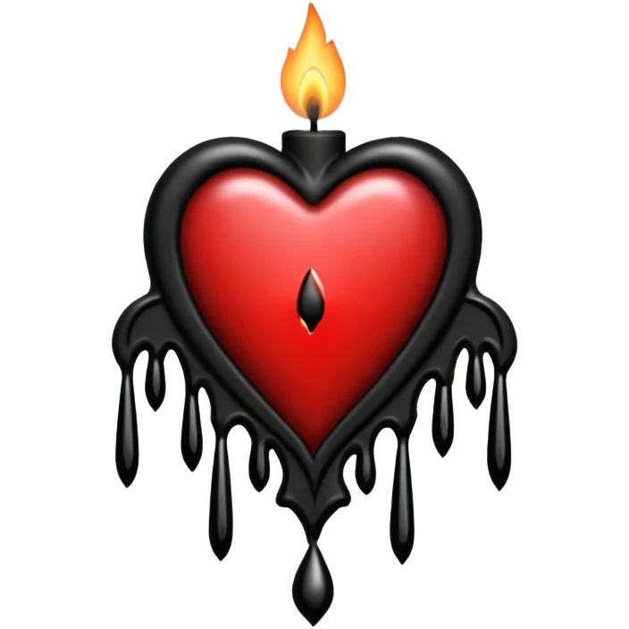 heart with gothic candle emoji