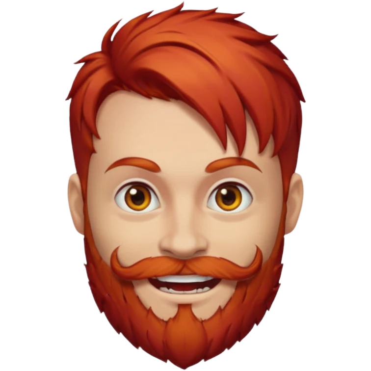 red head wild hair, evil smile, red beard emoji