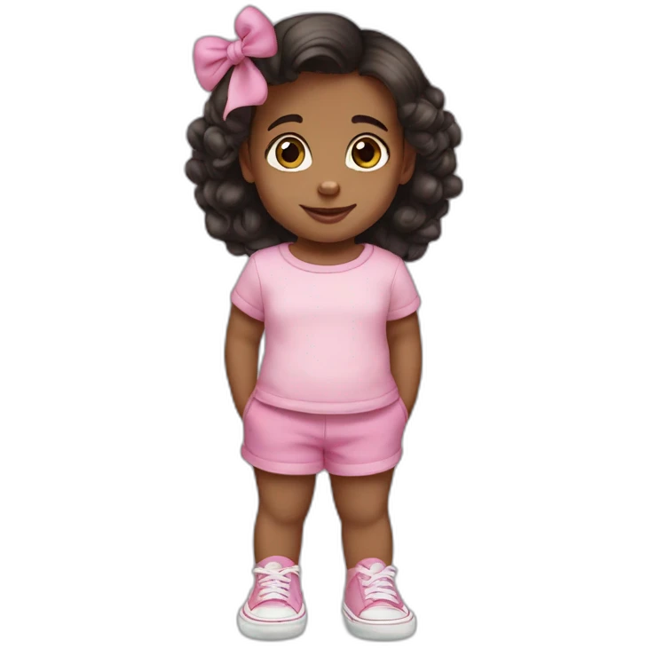 18 month old girl wearing pink Vans shoes emoji