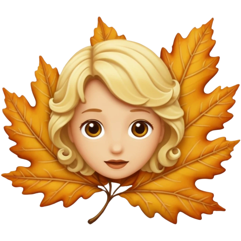 Une feuille blonde emoji