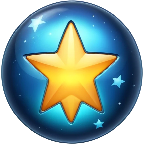 glowing star chrome planet emoji