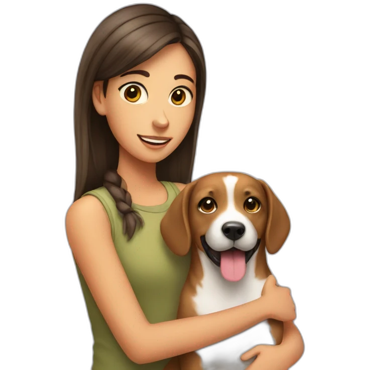 Dog with Girl emoji