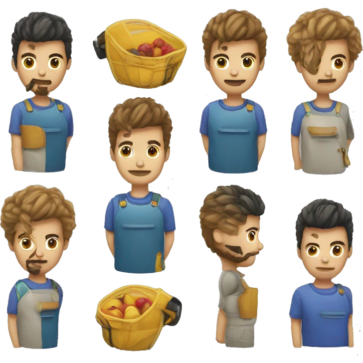 Tondeuse à gazon avec un mix de tondeuse à cheveux emoji