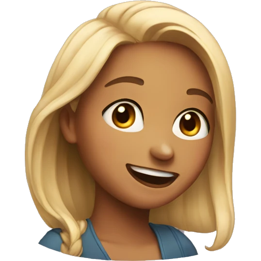 Girl looking away but laughing emoji