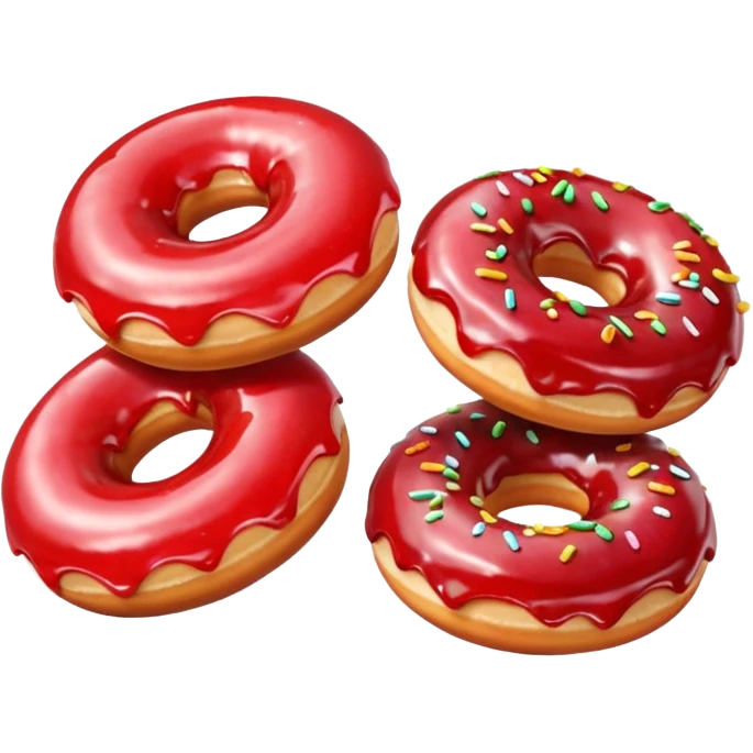 Apples and sugar coated donuts emoji